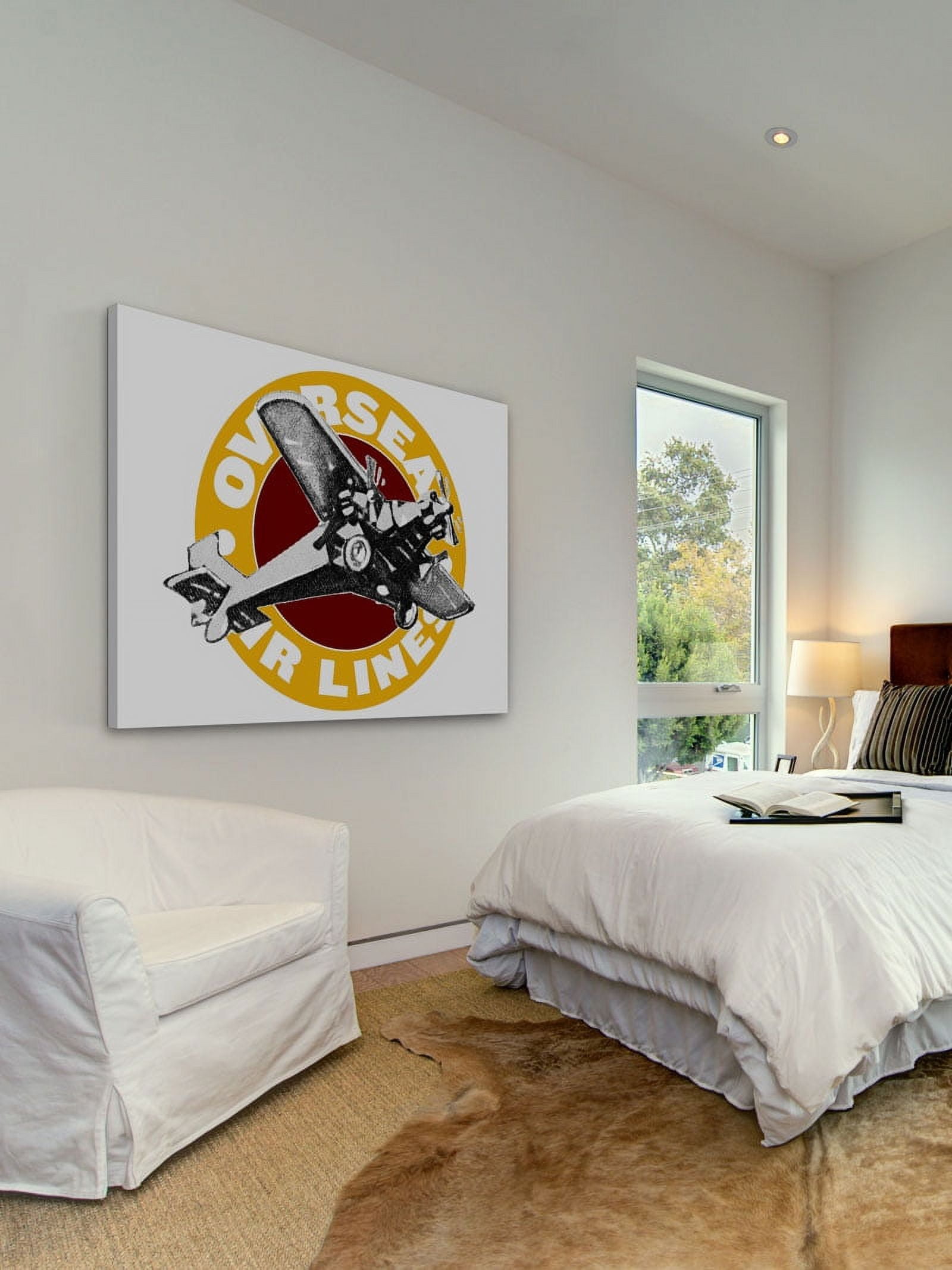 Marmont Hill "Overseas Air Lines Yellow" Painting Print on Canvas