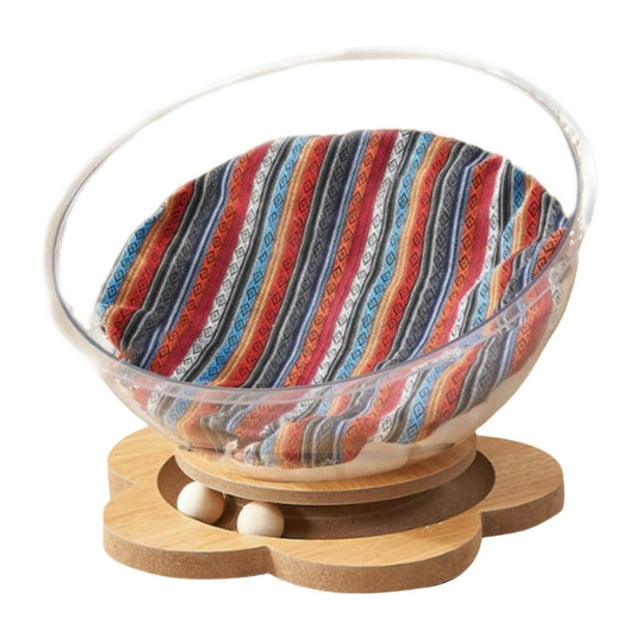 Almencla Lit pour Chat Nid pour Chat Robuste, Facile à Nettoyer, Transparent Stable Quatre Saisons Nid pour Chaton Base à Fleurs