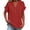Red, variant on hlysgo Women's Cotton Blend Tops Notched V Neck Blouse Double Layer Frayed Raw Edge Sleeve Boho Beach Vacation Shirts Red,2xL