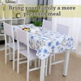 thumbnail image 3 of PiccoCasa Vinyl Tablecloth Rectangle 54" x 71" Blue Flower Pattern Waterproof, 3 of 8