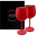 thumbnail image 2 of K&K Home Unbreakable Stainless Steel Red Wine Glasses - Set of 2, 2 of 8