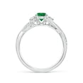 thumbnail image 2 of ANGARA Natural Nature Inspired Emerald & Diamond Twisted Vine Engagement Ring in 14K White Gold for Women (Size-5mm) | May Birthstone, Anniversary, Jewelry Gift for Women | Natural Emerald Ring, 2 of 9