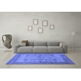 thumbnail image 3 of Ahgly Company Machine Washable Indoor Square Oriental Blue Industrial Area Rugs, 8' Square, 3 of 4