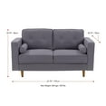 thumbnail image 5 of CorLiving Mulberry Mid-Century Modern Gray Microfibre 4-Piece Set for Living Room - Complete Living Room Set, Sofa, Loveseat, Chair, and Ottoman Set, 4-Piece Living Room Sets Furniture, 5 of 18