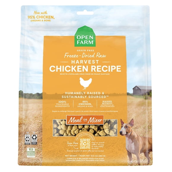 Open Farm, Harvest Chicken Freeze Dried Raw Dog Food - Freeze Dried Dog Food