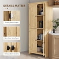 thumbnail image 3 of Demi Bonn 72" Freestanding Kitchen Pantry Cabinet, Farmhouse Tall Storage Cabinet with 4 Door Cabinets and Adjustable Shelves for Dining Room, Beige, 3 of 7