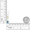 thumbnail image 6 of Gem Stone King 925 Silver and 10K Yellow Gold London Blue Topaz Pendant Necklace for Women | 1.50 Cttw | Gemstone November Birthstone | Oval 8X6MM | With 18 inch Chain, 6 of 6