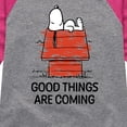 thumbnail image 3 of Peanuts - Good Things Are Coming Snoopy - Toddler & Youth Girls Raglan Graphic T-Shirt, 3 of 6