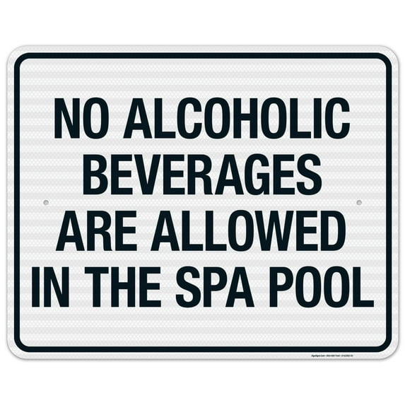 Michigan No Alcoholic Beverages Sign, Complies With State Of Michigan Pool Safety Code, 24x30 Reflective Aluminum EGP