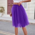 thumbnail image 5 of BRDFRL Women A-Line Tulle Skirt Tutu Knee Length Dark Purple XL, 5 of 8