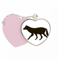 thumbnail image 1 of Lobo Negro Animal imagen Bolsa de viaje Mirror maquillaje corazón rosa, 1 of 4