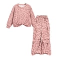 thumbnail image 4 of Girls Two Piece Sets 10-12 Leopard Print Crewneck Long Sleeve Sweatshirts and Cargo Sweatpants Casual Girls Tracksuit, 4 of 4