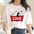 thumbnail image 2 of Camiseta de algodón de Snoopy Anime para mujer, camisetas blancas de manga corta Harajuku, camisetas informales de dibujos animados para hombre, 2 of 4