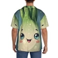 thumbnail image 3 of JUNZAN Mens Casual Button Down Shirts Short Sleeve Adorable Kawaii Fennel Character Print Shirt-Small, 3 of 5