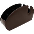 thumbnail image 3 of Remote Control Holder Organizer Phone Pad Table Desk Leather Control Storage TV Remote Control Organizer with 5 Spacious Compartments (Brown with Opening), 3 of 7