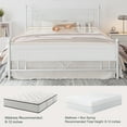 thumbnail image 4 of Amolife King Size Metal Platform Bed Frame with Vintage Cross Pattern Headboard&Footboard, White, 4 of 10