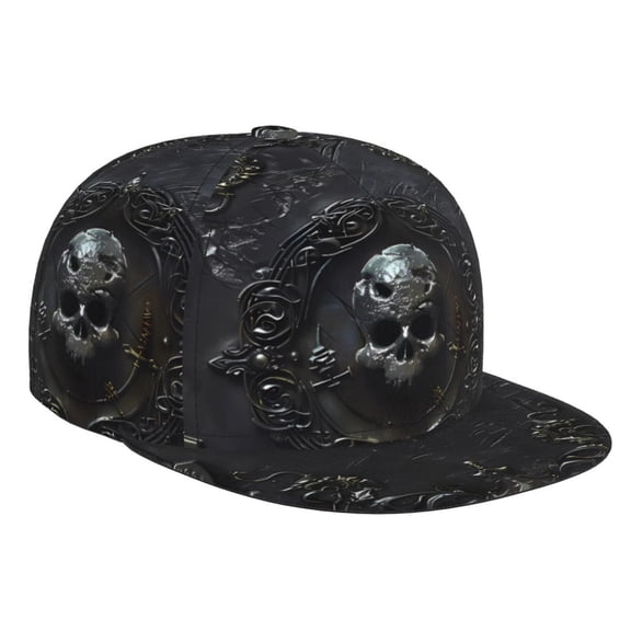 Hirioo Ornate Dark Skull Book for Baseball Cap Men Cap Flat Brim for Men Women Teens Adjustable Baseball Cap