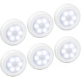 thumbnail image 1 of (6 Pcs) Led Sensor Lights Motion Sensor Lights Closet Lights Battery Operated (not Included) Led Lights For Stairs Closet Closet Easy Installation (wh, 1 of 4