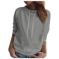 thumbnail image 1 of WEAIXIMIUNG Womens Sweatshirt Graphic with Hood Womens Color Block Drawstring O-Neck Casual Long Sleeve Solid Color Sweatshirt, 1 of 4