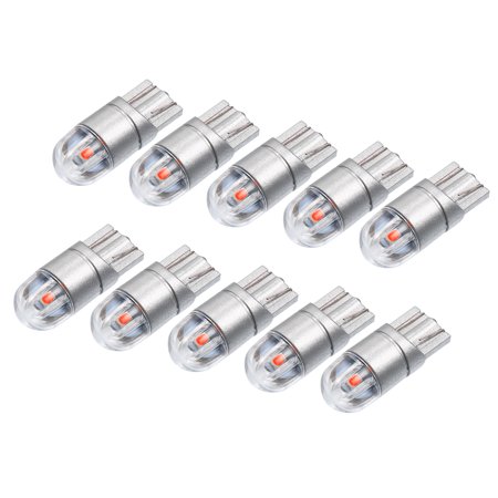 Unique Bargains 10 Pcs Car 194 LED Light Bulb T10 168 175 921 W5W for Dome Light Map Light Door Light Courtesy Light Red