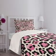 thumbnail image 3 of Ambesonne Pink Quilted Bedspread Set 2 Pcs, Classic Leopard Skin Pattern, Twin Size, Blush Dark Grey Ivory, 3 of 4