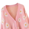 thumbnail image 5 of SUNSIOM Femmes Pull à Manches Longues V Col Imprimé Floral en Tricot en Vrac, 5 of 5