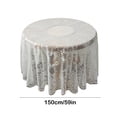 thumbnail image 4 of Xihbxyly Mantel de Encaje, Exquisita Funda de Poliéster Blanco, Elegante Diseño Redondo, Tela Lavable a Máquina de Fácil Cuidado, Decoración para Fiestas En Casa, Regalo para Amigos y Familiares, Amb, 4 of 7