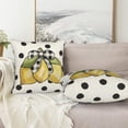 thumbnail image 5 of Summer Pillow Covers 18x18 Set of 2, Yellow Lemons Polka Dots Decorative Throw Pillow Cases Watercolor Summer Seasonal Linen Decorations for Home Bed Car Spring Decor, 5 of 6