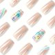 thumbnail image 3 of French Medium Square Press On Nails,Squoval Fake Nails With Cute Designs,Glossy False Nails For Women And Girls,24 Pcs, 3 of 4