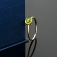 thumbnail image 4 of Gem Stone King 10K Yellow Gold Green Peridot Solitaire Engagement Ring for Women (1.00 Cttw, Round 6MM, Gemstone August Birthstone, Size 5.5), 4 of 5