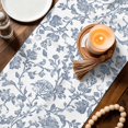thumbnail image 3 of Table Runners 90 Inches Long Dress Scarves, Blue Flower Farmhouse Coffee/Dining/Kitchen Table Decor Table Runner for Living Room, Vintage Farmhouse Boho Leaf Spring Summer 13x90 Inch, 3 of 9