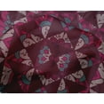 thumbnail image 4 of oneOone Silk Tabby Wine Fabric Mandala & Triangle Geometric Dress Material Fabric Print Fabric By The Yard 42 Inch Wide, 4 of 4