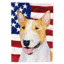 Carolines Treasures SS4023GF USA American Flag with Bull Terrier Flag, Small, Multicolor