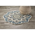 thumbnail image 3 of 4â€™ Round Blue Modern Floral Area Rug, 3 of 8