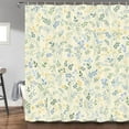 thumbnail image 4 of Wildflower Shower Curtain for Bathroom, Country Floral Green Leaf Plant Blue and Beige Bath Curtains, Rustic Plants Polyester Fabric Waterproof Bathtub Decor with Hooks 72X84, 4 of 6