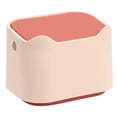 thumbnail image 1 of Ficarrico Mini bote de basura de plástico moderno con tapa - Cesta de basura para tocador de baño, escritorio, mesa o mesa de café - Desechar rondas de algodón, esponjas de maquillaje, pañuelos, 1 of 5