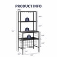 thumbnail image 3 of ZAFLY Wine Storage Rack Table with LED Light|Industrial Wine Bar Cabinet with Glasses Holders|Freestanding Floor Cabinet with Liquor Bottle Holder for Dining Room, Kitchen-Black, 3 of 9