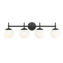 Millennium Lighting 929 Lighting 4 Light Bathroom Vanity Fixture with Opal Glass Shades Matte Black Black Matte 4 to 8 Inches