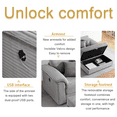 thumbnail image 5 of Luxurious Corduroy Single-Seater Sofa, with Thick Armrests, Equipped with Movable Storage Feet and USB Interface, Gray, 5 of 5