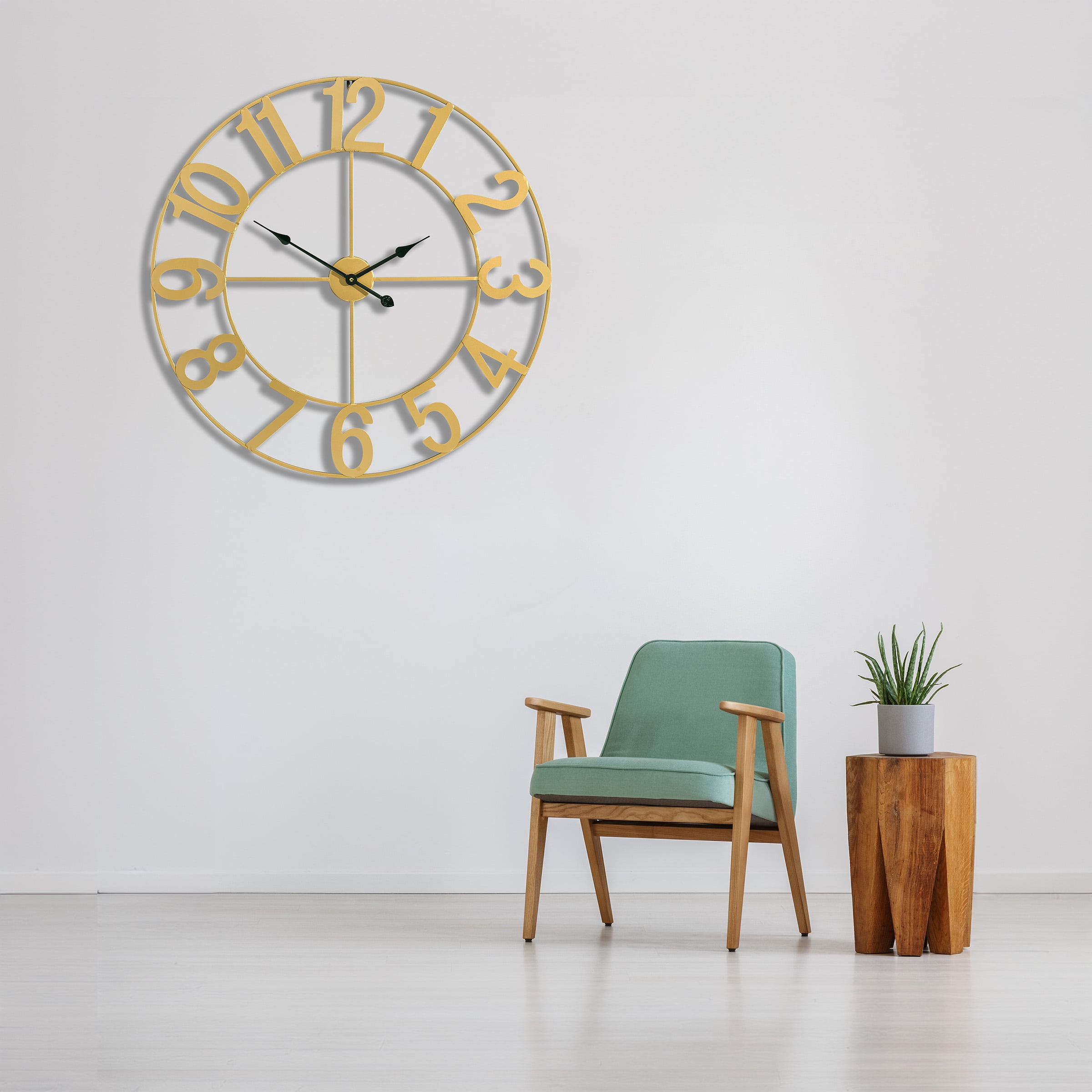 Sorbus Large Wall Clock for Living Room Decor - Wall Clock for Kitchen - 32 inch Big Wall Clock Decorative - Battery Operated Analog Large Clock for Bedroom, Home, Kitchen, Office, Wall Decor (Gold)