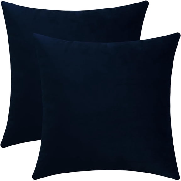 Pack of 2 Dark Blue Decorative Cushion Covers 16x16 Sofa Pillow Covers