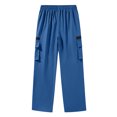 thumbnail image 7 of Men's Casual Trousers Men Straight Leg Multiple Pockets Pants for Daily Wear Blue,XXL, 7 of 7
