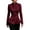 Wine,#022, variant on Stand Neck Slim Fit Ruffle Hem Button Blazer Suit Jacket For Women,S