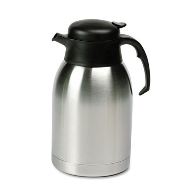 Carafe à Vide Doublée en Acier Inoxydable&44; 1.9L&44; Finition Satinée/bordure Noire