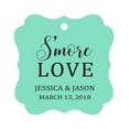 thumbnail image 1 of Darling Souvenir S'More Love Personalized Wedding Favor Tags Bonbonniere Hang Tags-Mint Green-100 Tags, 1 of 1
