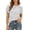 White, variant on Women T-Shirts Knit Tops Hollow Out Cap Sleeve Casual Blouse Summer Beach Cover Up Holiday Solid Color Streetwear
