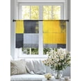 thumbnail image 4 of Abstract Street Art Sheer Curtains 54 Inches Long 2 Panels Grey Yellow Color Stitching Light Filtering Semi Sheer Window Curtains Drapes for Bedroom Living Room 52"x54", 4 of 7