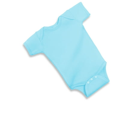 (Price/each)Rabbit Skins 4400 Infant Lap Shoulder Bodysuit-Aqua-NB