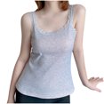 thumbnail image 3 of APEXFWDT Women Thermal Tank Top Casual Sleeveless Warm Fleece Lined Camis Underwear Top Base Layer Vest for Cold Weather,L,Gray, 3 of 9