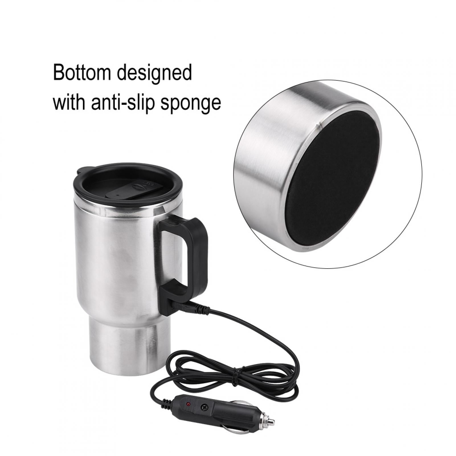 450ml Acier Inox Tasse Chauffante 12V Pour Voiture - 450ml En Acier Inoxydable, Chauffe Jusqu'à 65°C Gobelet Isolant Acier Inox